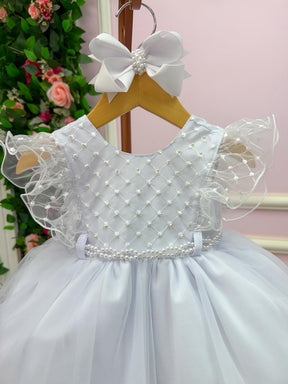 Vestido Menina Bonita Bebe Ana Carolina Branco - Leveza e Elegância para Meninas | Bebeloo Kids