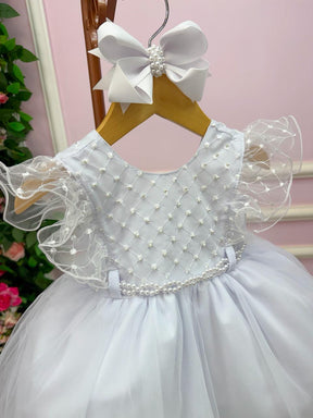 Vestido Menina Bonita Bebe Ana Carolina Branco - Leveza e Elegância para Meninas | Bebeloo Kids