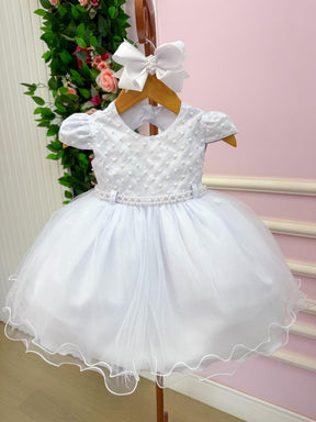 Vestido Menina Bonita Bebe Ana Flavia Branco - Leveza e Elegância para Meninas | Bebeloo Kids