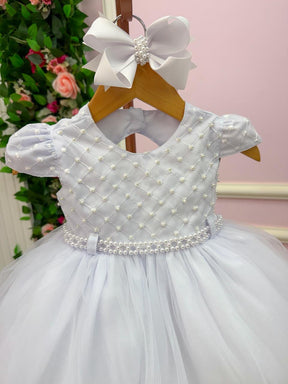 Vestido Menina Bonita Bebe Ana Flavia Branco - Leveza e Elegância para Meninas | Bebeloo Kids