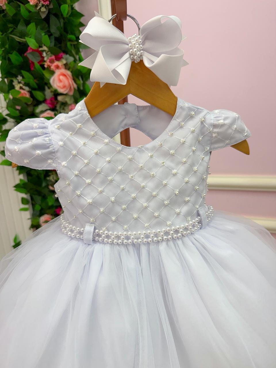 Vestido Menina Bonita Bebe Ana Flavia Branco - Leveza e Elegância para Meninas | Bebeloo Kids