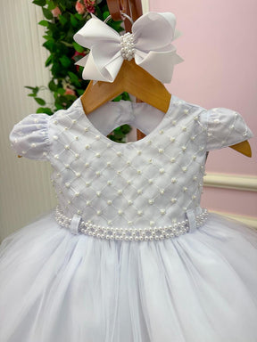 Vestido Menina Bonita Bebe Ana Flavia Branco - Leveza e Elegância para Meninas | Bebeloo Kids