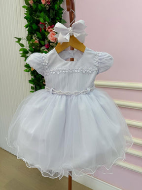 Vestido Menina Bonita Bebe Ana Livia Branco - Leveza e Elegância para Meninas | Bebeloo Kids