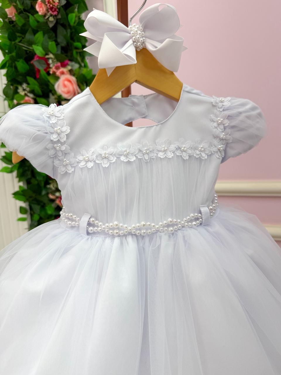 Vestido Menina Bonita Bebe Ana Livia Branco - Leveza e Elegância para Meninas | Bebeloo Kids