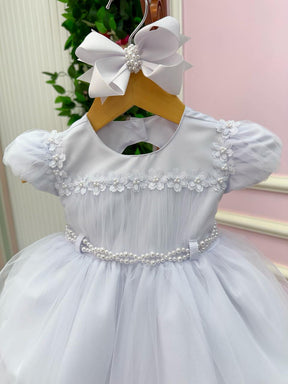 Vestido Menina Bonita Bebe Ana Livia Branco - Leveza e Elegância para Meninas | Bebeloo Kids