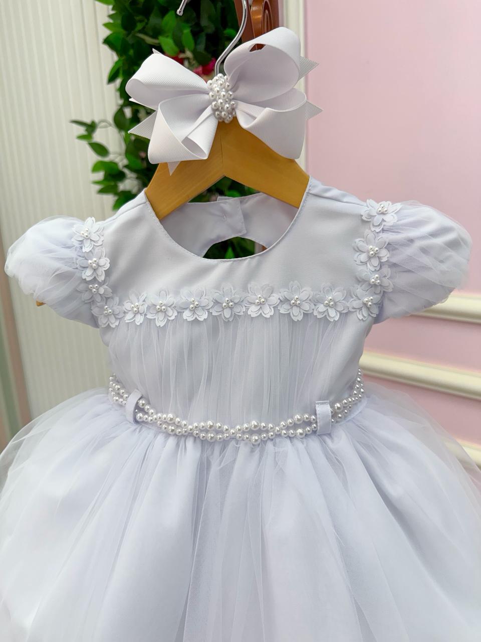 Vestido Menina Bonita Bebe Ana Livia Branco - Leveza e Elegância para Meninas | Bebeloo Kids
