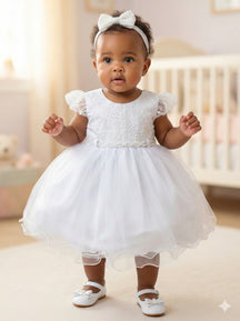 Vestido Menina Bonita Bebe Ana Maria Branco - Leveza e Elegância para Meninas | Bebeloo Kids