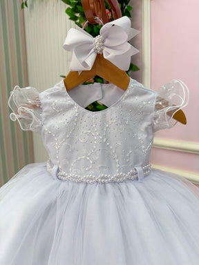 Vestido Menina Bonita Bebe Ana Maria Branco - Leveza e Elegância para Meninas | Bebeloo Kids