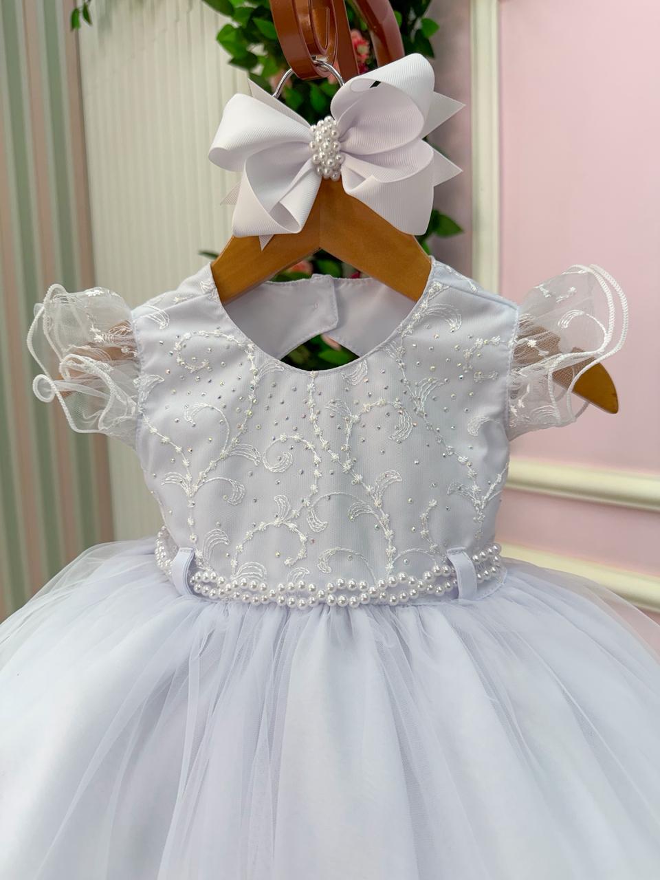 Vestido Menina Bonita Bebe Ana Maria Branco - Leveza e Elegância para Meninas | Bebeloo Kids