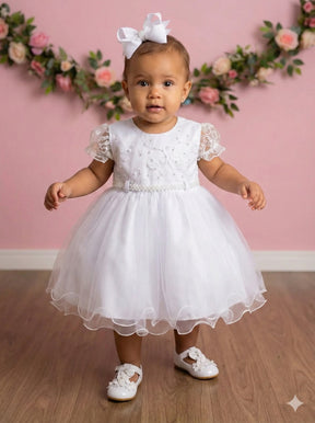 Vestido Menina Bonita Bebe Ana Sofia Branco - Leveza e Elegância para Meninas | Bebeloo Kids