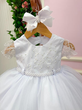 Vestido Menina Bonita Bebe Ana Sofia Branco - Leveza e Elegância para Meninas | Bebeloo Kids