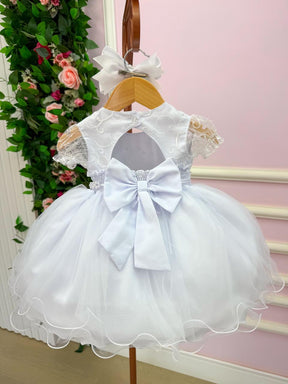 Vestido Menina Bonita Bebe Ana Sofia Branco - Leveza e Elegância para Meninas | Bebeloo Kids