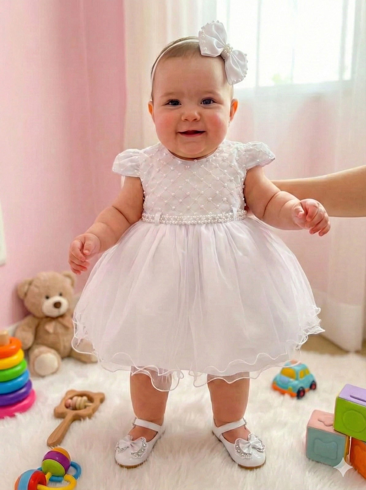 Vestido Menina Bonita Bebe Ana Flavia Branco - Leveza e Elegância para Meninas | Bebeloo Kids