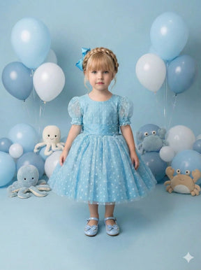 Vestido Marie Azul Tiffany Bolinhas (VESTMARIEAZLTFFNBLNHS)