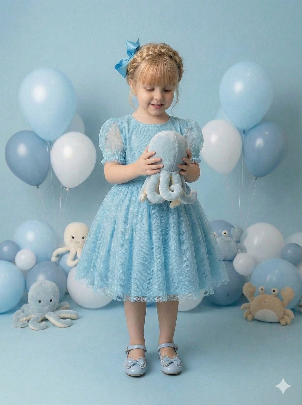 Vestido Marie Azul Tiffany Bolinhas (VESTMARIEAZLTFFNBLNHS)