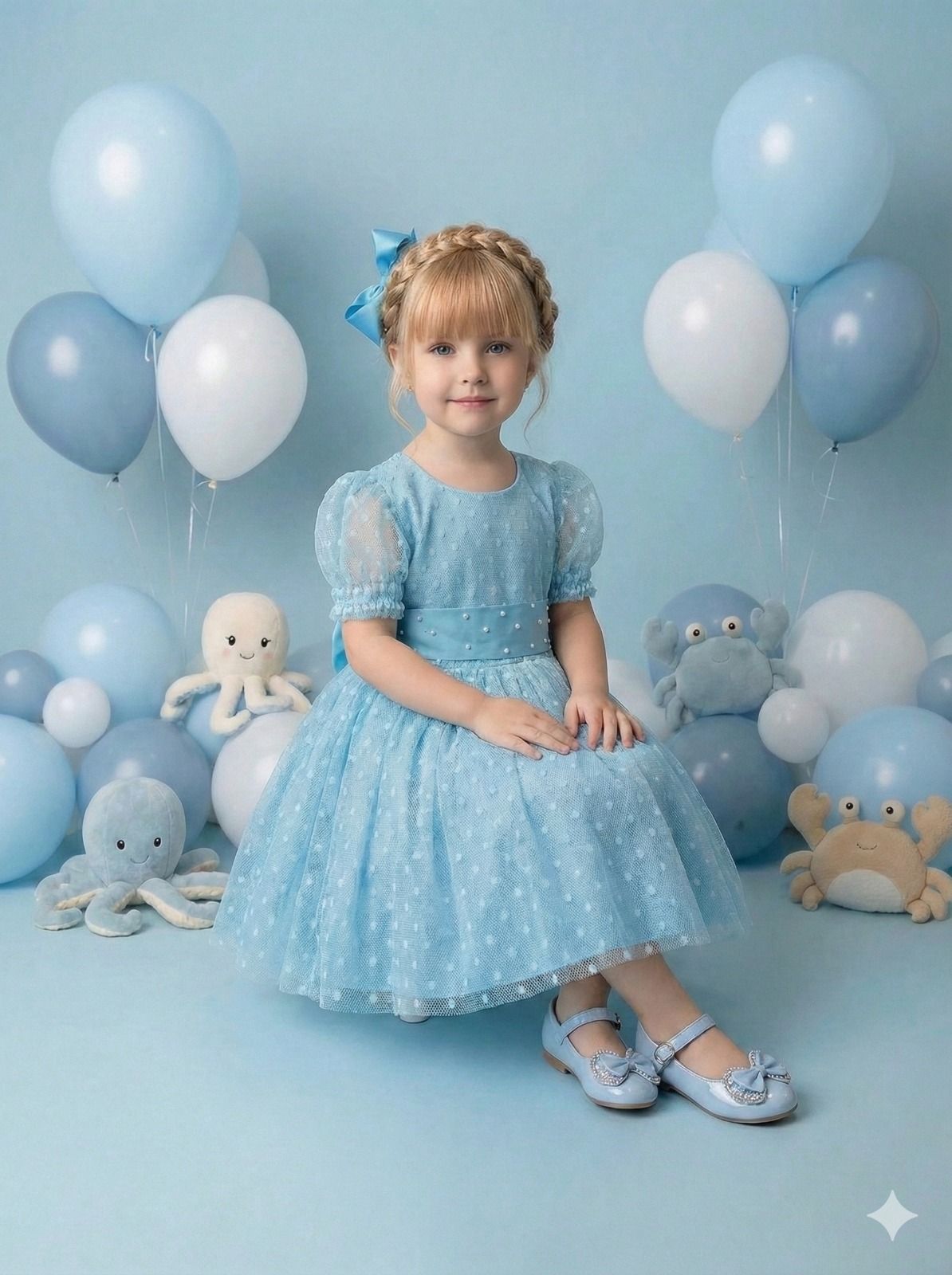 Vestido Marie Azul Tiffany Bolinhas (VESTMARIEAZLTFFNBLNHS)