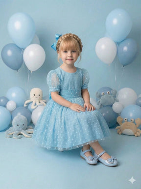 Vestido Marie Azul Tiffany Bolinhas (VESTMARIEAZLTFFNBLNHS)