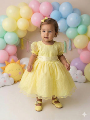 Vestido Marie Amarelo Bolinhas - Leveza e Elegância para Meninas | Bebeloo Kids