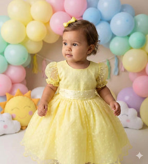 Vestido Marie Amarelo Bolinhas - Leveza e Elegância para Meninas | Bebeloo Kids