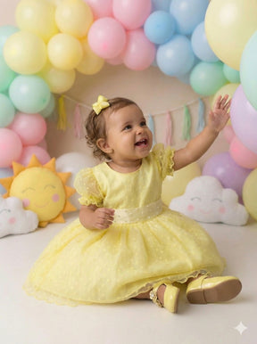 Vestido Marie Amarelo Bolinhas - Leveza e Elegância para Meninas | Bebeloo Kids