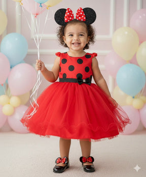 Vestido Banana Club Minnie/Minie Vermelha Bolinhas Poa (VESTBCLVERPEBOL)