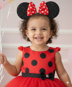 Vestido Banana Club Minnie/Minie Vermelha Bolinhas Poa (VESTBCLVERPEBOL)