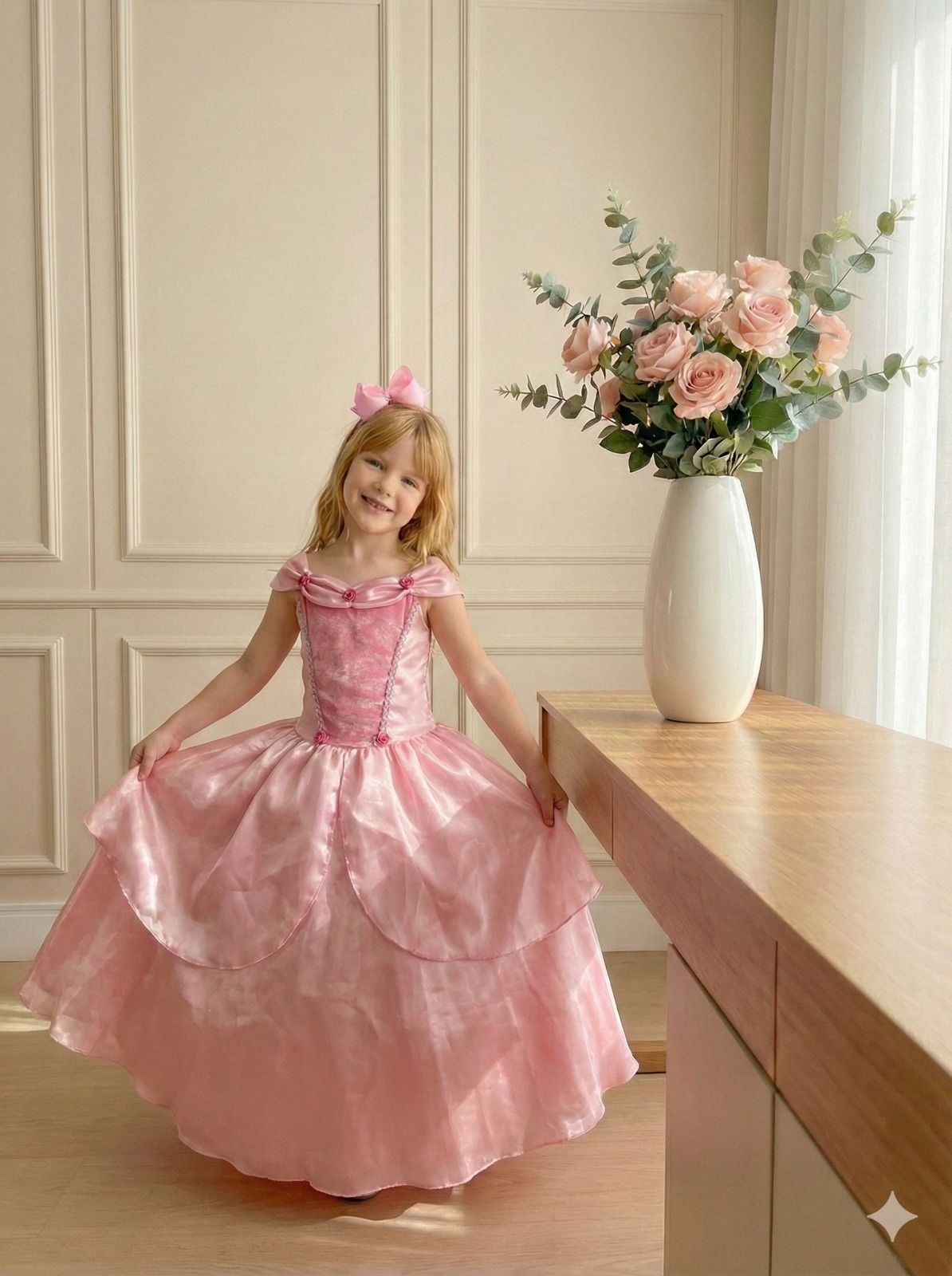 Fantasia Princesa Bebeloo Kids Bela Adormecida Aurora Longa - Diversão e Encanto para Brincar | Bebeloo Kids
