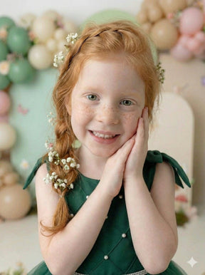 Vestido Marie Mariely Verde Esmeralda - Leveza e Elegância para Meninas | Bebeloo Kids