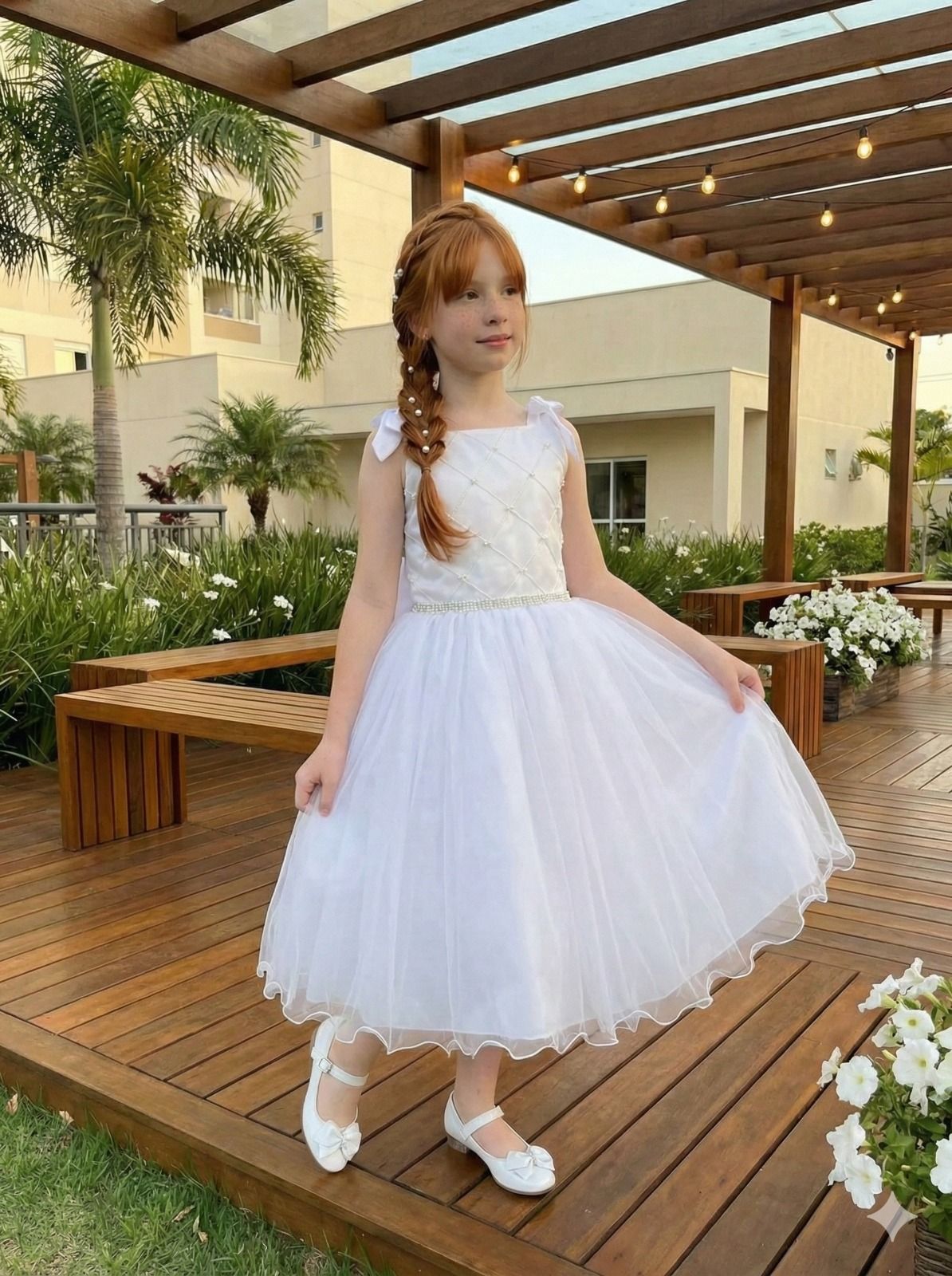 Vestido Marie Mariely Branco - Leveza e Elegância para Meninas | Bebeloo Kids