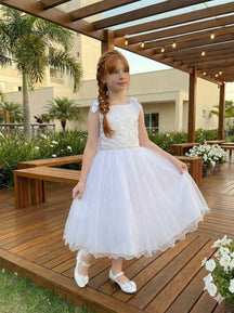 Vestido Marie Mariely Branco - Leveza e Elegância para Meninas | Bebeloo Kids