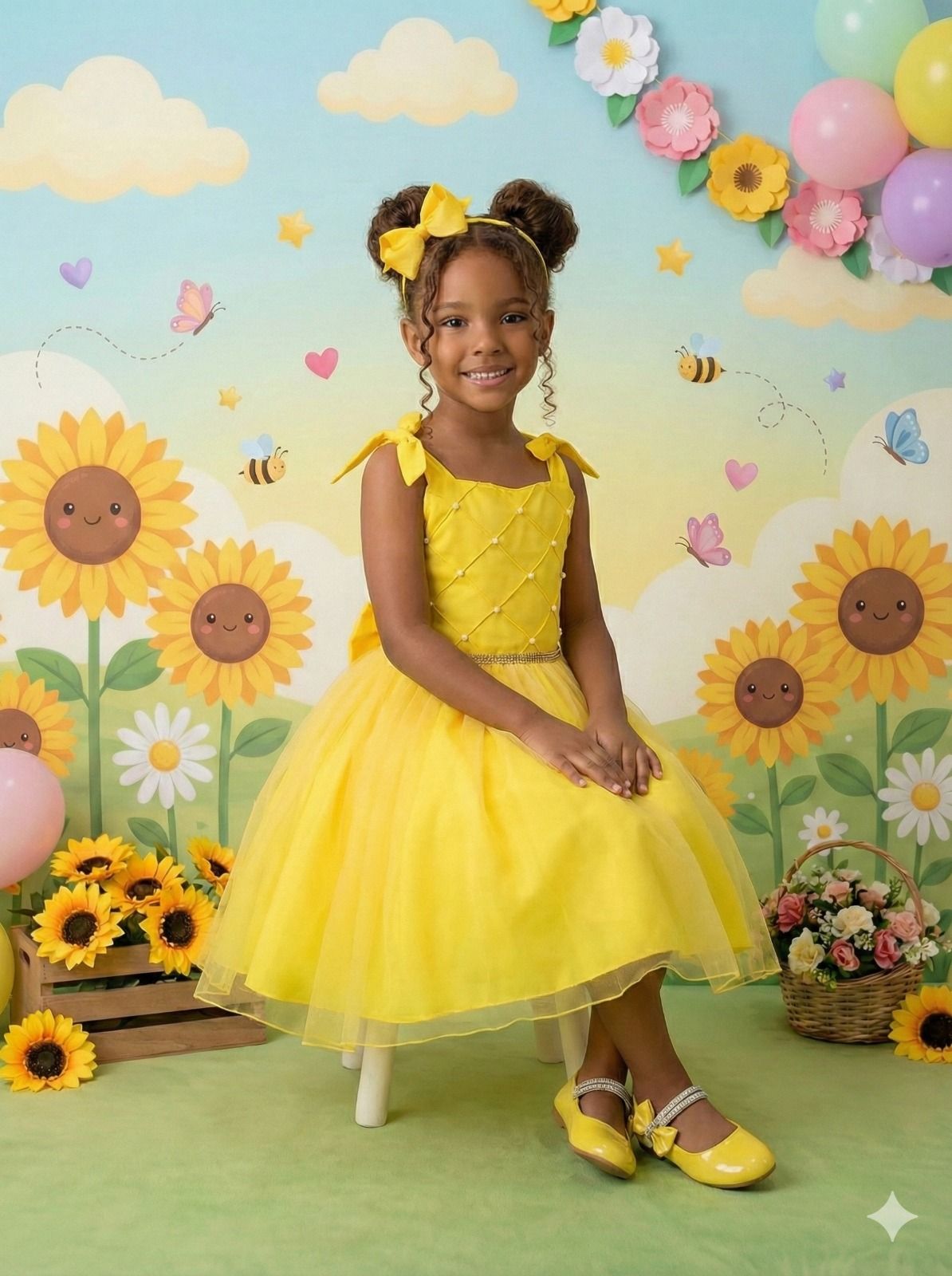 Vestido Marie Mariely Amarelo - Leveza e Elegância para Meninas | Bebeloo Kids