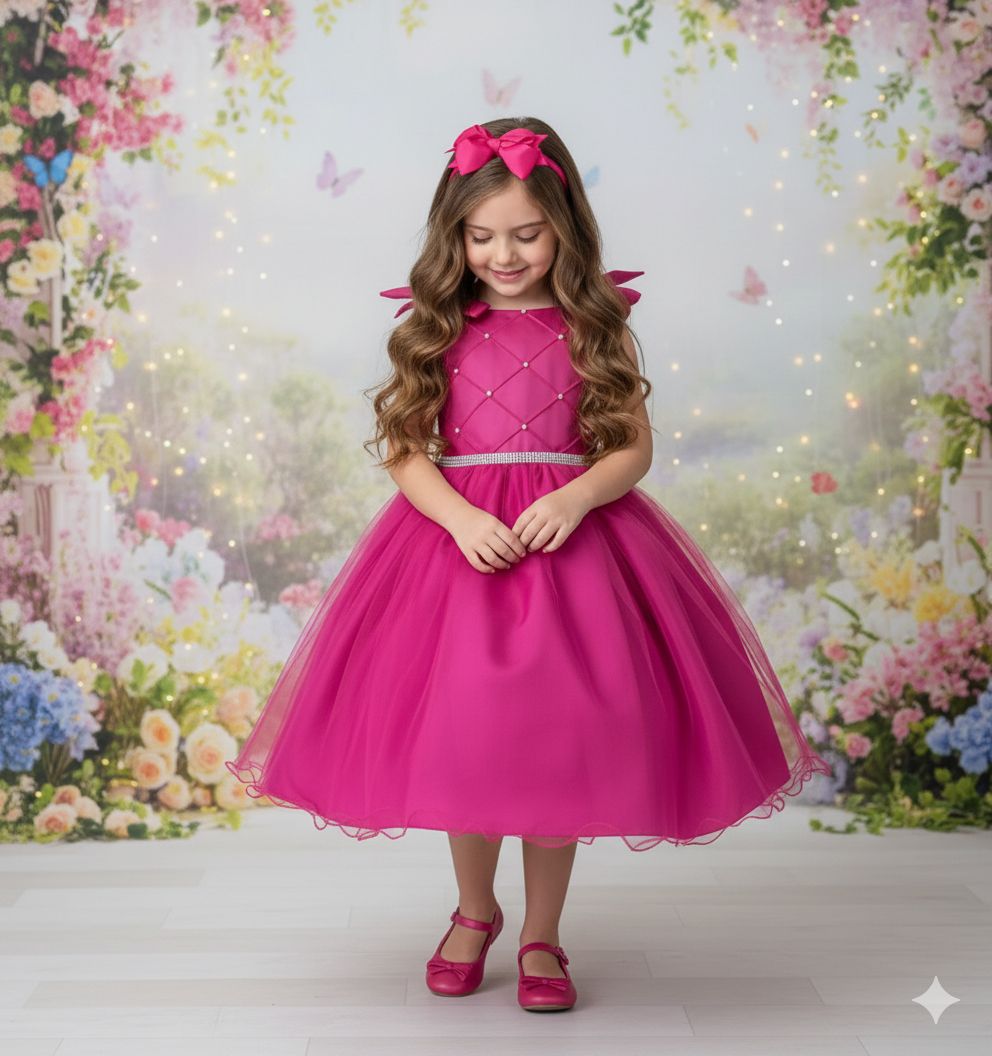 Vestido Marie Mariely Pink - Leveza e Elegância para Meninas | Bebeloo Kids