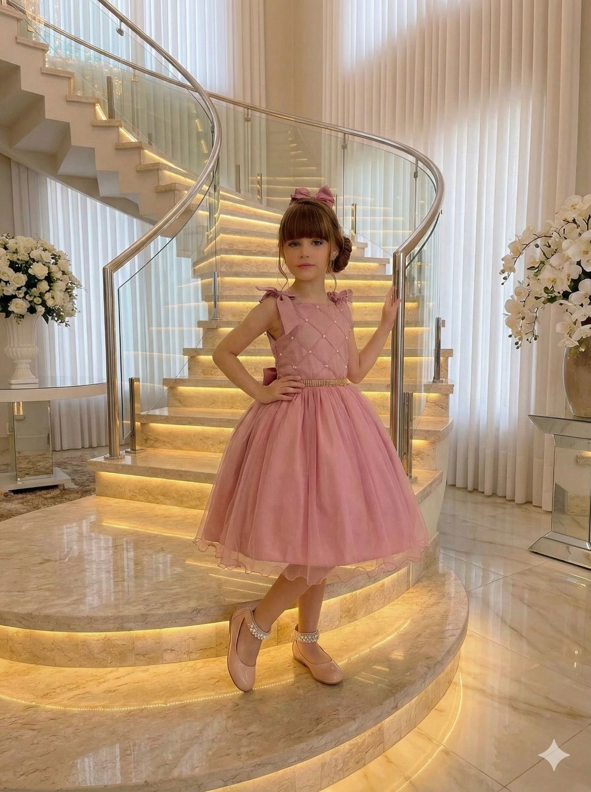 Vestido Marie Mariely Rose - Leveza e Elegância para Meninas | Bebeloo Kids