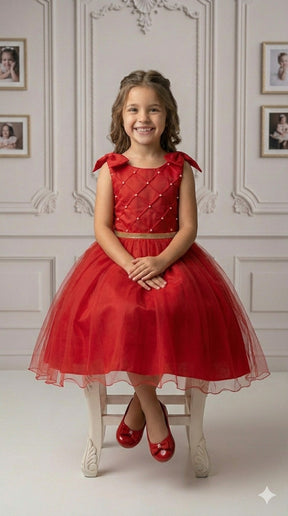 Vestido Marie Mariely Vermelho - Leveza e Elegância para Meninas | Bebeloo Kids