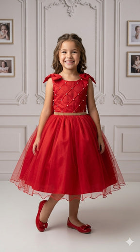 Vestido Marie Mariely Vermelho - Leveza e Elegância para Meninas | Bebeloo Kids