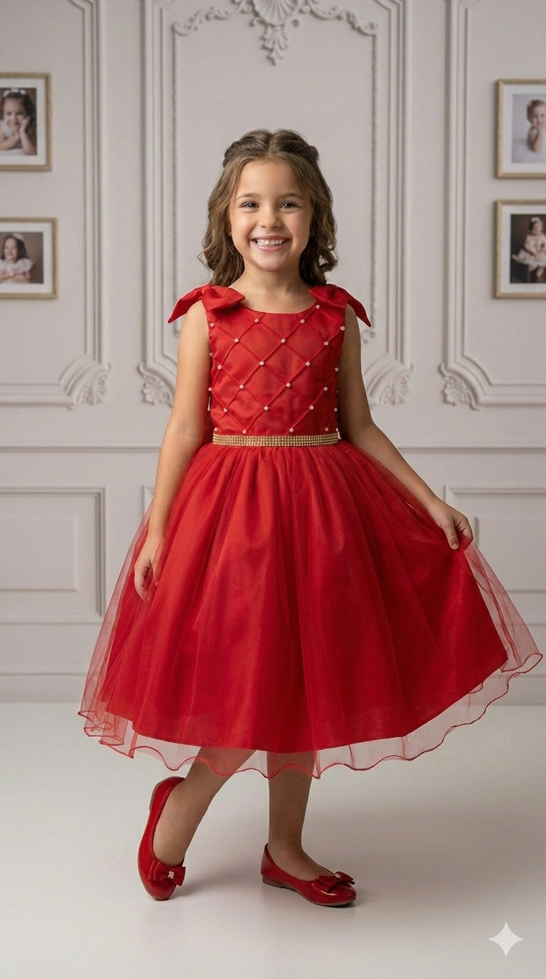 Vestido Marie Mariely Vermelho - Leveza e Elegância para Meninas | Bebeloo Kids