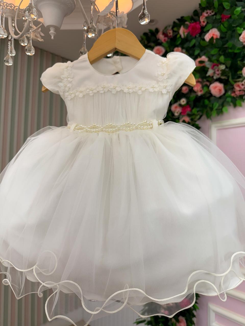 Vestido Menina Bonita Bebe Ana Livia Off - Leveza e Elegância para Meninas | Bebeloo Kids