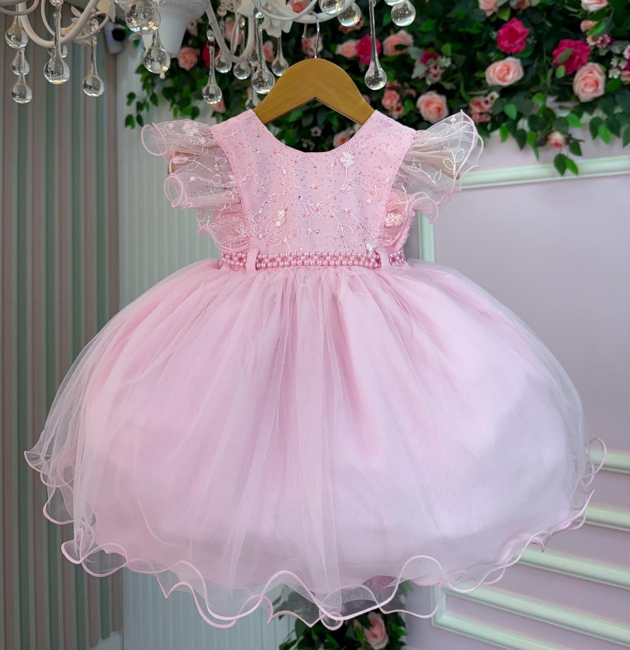 Vestido Menina Bonita Bebe Ana Liz Rosa - Leveza e Elegância para Meninas | Bebeloo Kids