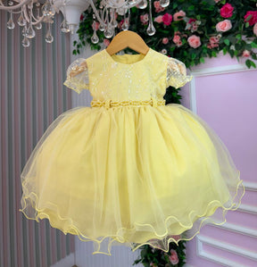 Vestido Menina Bonita Bebe Ana Sofia Amarelo - Leveza e Elegância para Meninas | Bebeloo Kids