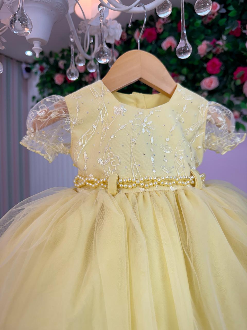 Vestido Menina Bonita Bebe Ana Sofia Amarelo - Leveza e Elegância para Meninas | Bebeloo Kids