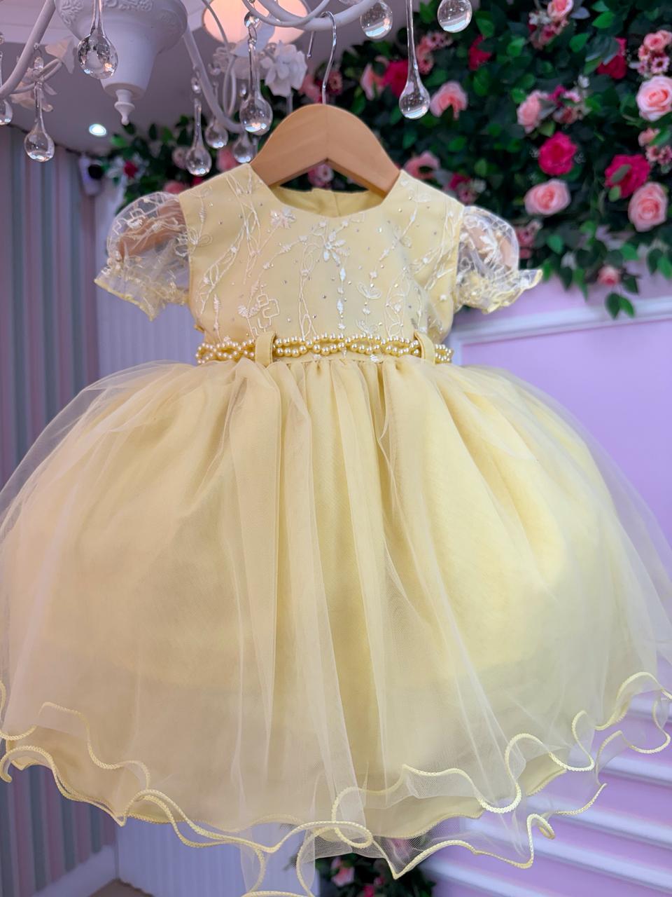 Vestido Menina Bonita Bebe Ana Sofia Amarelo - Leveza e Elegância para Meninas | Bebeloo Kids
