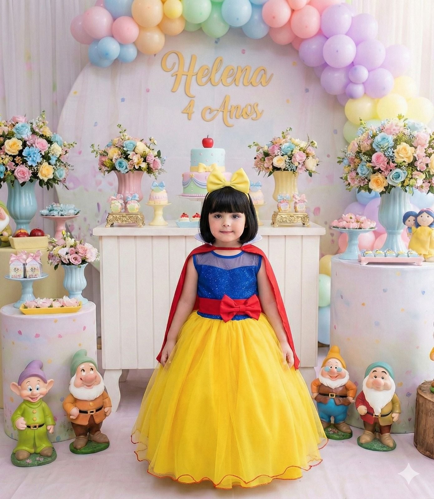 Fantasia Princesa Branca de Neve Modelo 2 - Qualidade e Cuidado para os Pequenos | Bebeloo Kids
