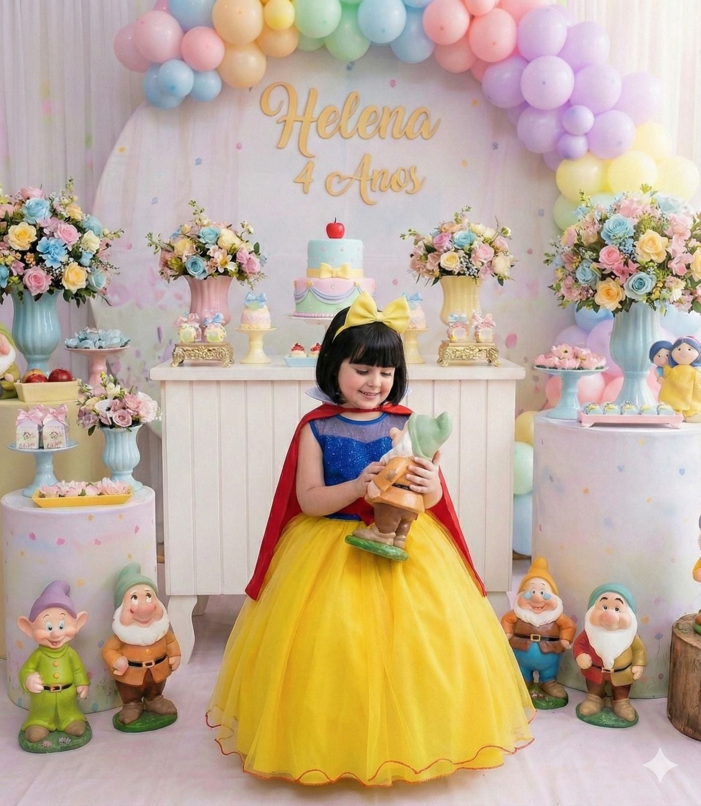 Fantasia Princesa Branca de Neve Modelo 2 - Qualidade e Cuidado para os Pequenos | Bebeloo Kids