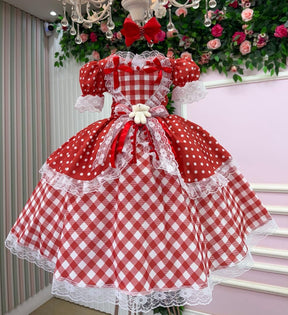 Vestido Marie Junino Luxo Ursinho Do Sertão Vermelho - Leveza e Elegância para Meninas | Bebeloo Kids