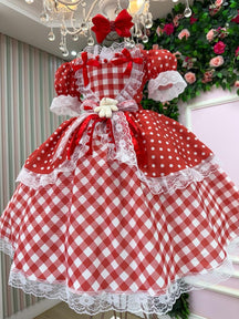 Vestido Marie Junino Luxo Ursinho Do Sertão Vermelho - Leveza e Elegância para Meninas | Bebeloo Kids