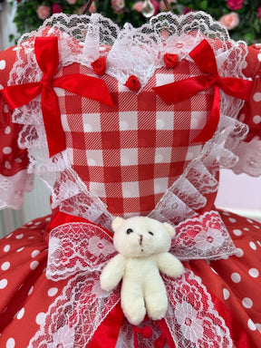 Vestido Marie Junino Luxo Ursinho Do Sertão Vermelho - Leveza e Elegância para Meninas | Bebeloo Kids