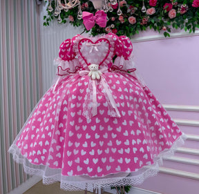 Vestido Marie Junino Luxo Ursinho do Sertão Pink - Leveza e Elegância para Meninas | Bebeloo Kids