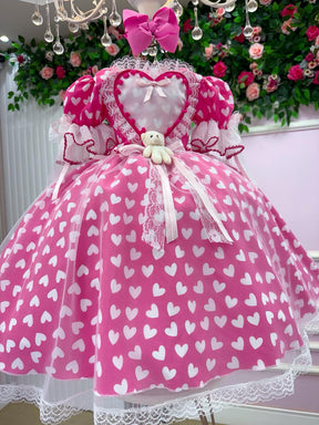 Vestido Marie Junino Luxo Ursinho do Sertão Pink - Leveza e Elegância para Meninas | Bebeloo Kids