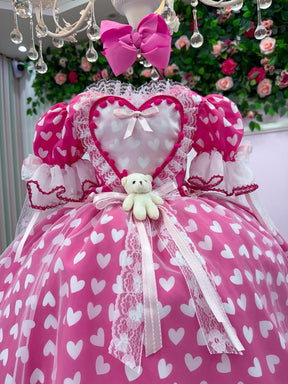 Vestido Marie Junino Luxo Ursinho do Sertão Pink - Leveza e Elegância para Meninas | Bebeloo Kids