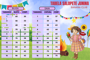 Vestido Junino Salopete Banana Club Luxo Arráia da Fofura - Leveza e Elegância para Meninas | Bebeloo Kids